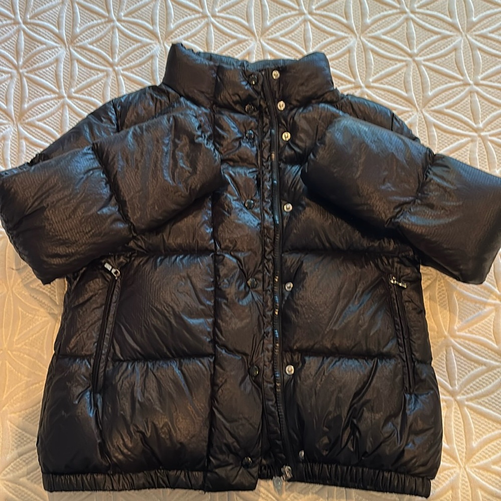 Gently used Moncler Girls Hortensia Giubbotto Down Jacket in Black, size 12A